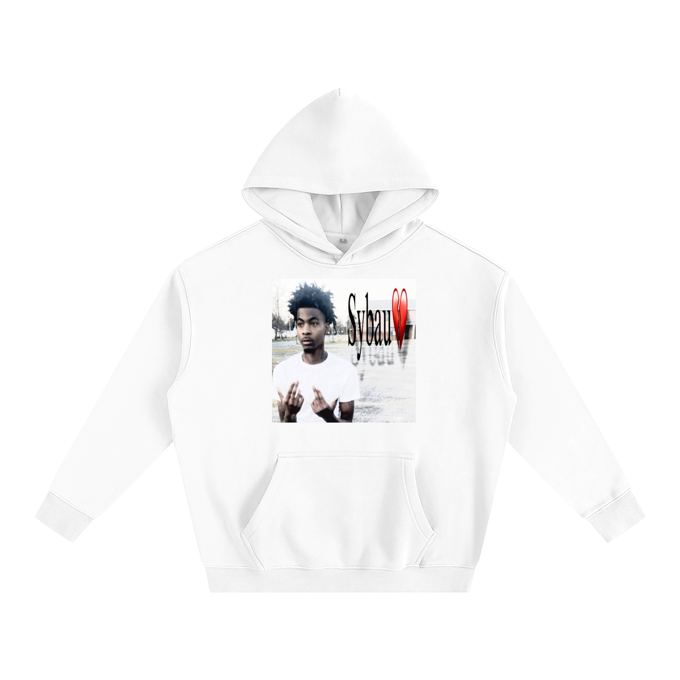 Sybau White Fleece Hoodie
