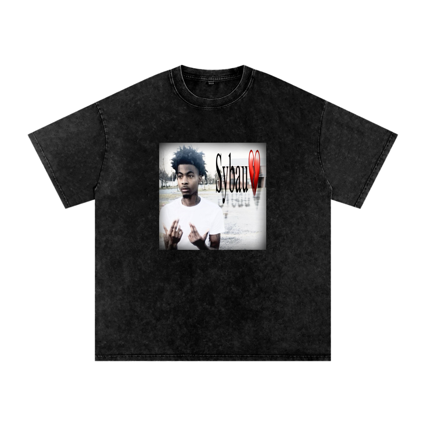 Sybau Black T-Shirt (Acid Wash)